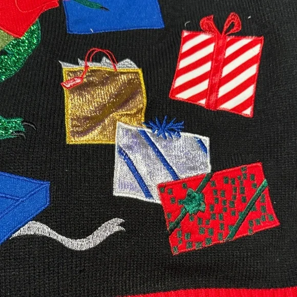 Mens Funny Black Sparkle T-Rex Dinosaur Christmas Holiday
X-Mas Sweater Sz.XL - Picture 8 of 13